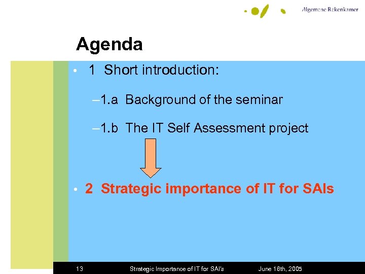 Agenda • 1 Short introduction: – 1. a Background of the seminar – 1.