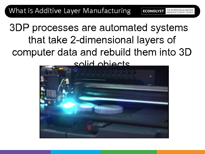 What is Additive Layer Manufacturing 3 DP processes are automated systems that take 2