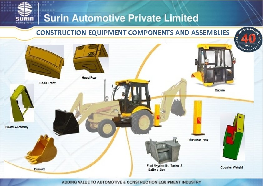 CONSTRUCTION EQUIPMENT COMPONENTS AND ASSEMBLIES 