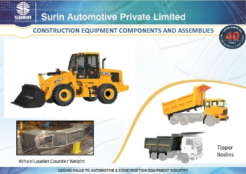 CONSTRUCTION EQUIPMENT COMPONENTS AND ASSEMBLIES 