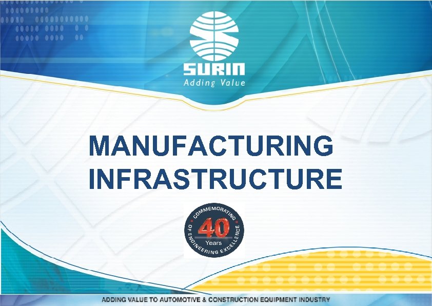 MANUFACTURING INFRASTRUCTURE 