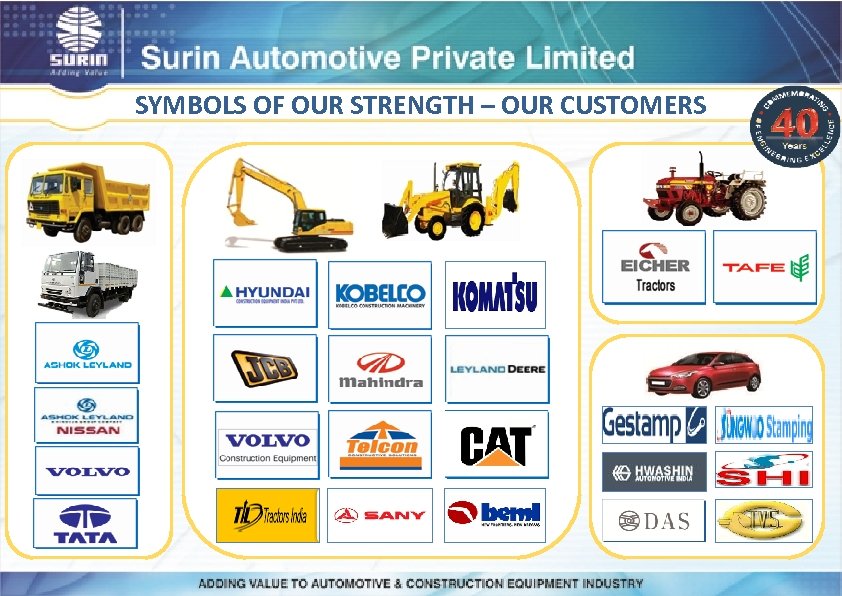 SYMBOLS OF OUR STRENGTH – OUR CUSTOMERS 