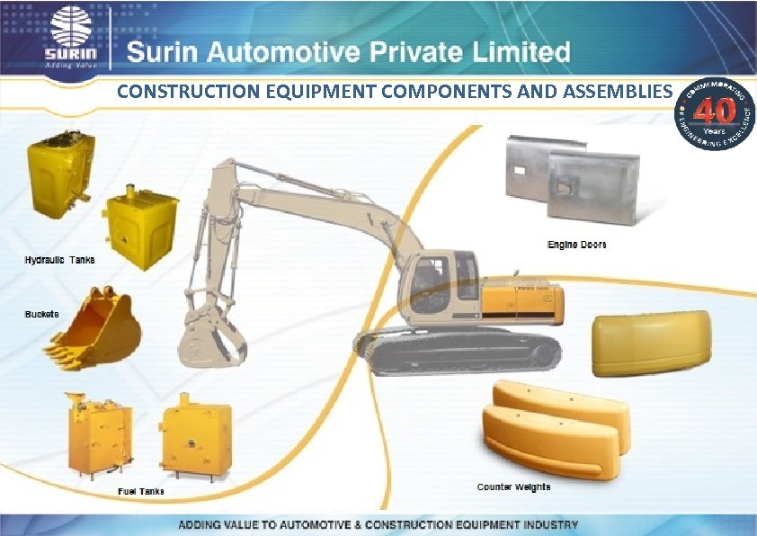 CONSTRUCTION EQUIPMENT COMPONENTS AND ASSEMBLIES 