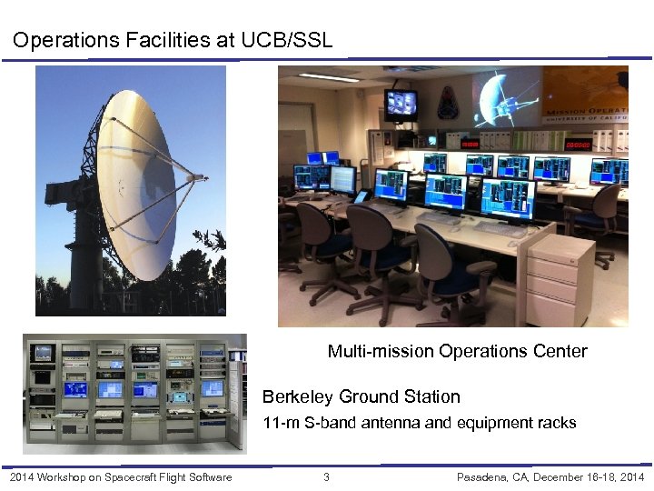 Operations Facilities at UCB/SSL Multi-mission Operations Center Berkeley Ground Station 11 -m S-band antenna