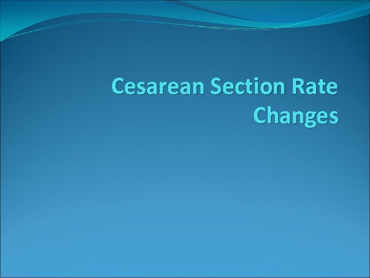 Cesarean Section Rate Changes 