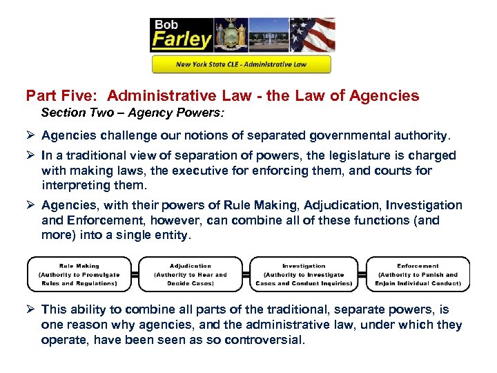 Part Five: Administrative Law - the Law of Agencies Section Two – Agency Powers: