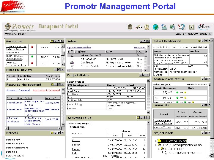 Promotr Management Portal Indian IT- Quality Journey 18/11/2004 25 
