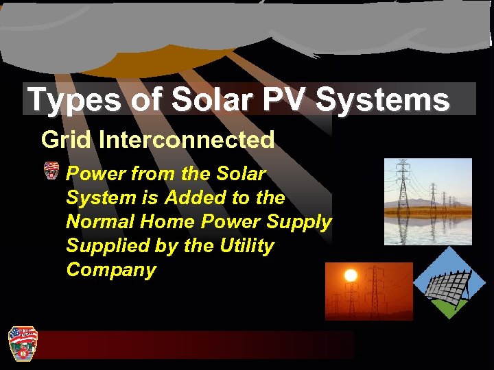 Types of Solar PV Systems Grid Interconnected Power from the Solar System is Added