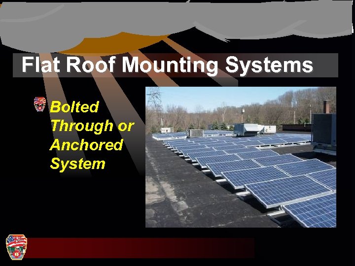 Flat Roof Mounting Systems Bolted Through or Anchored System 