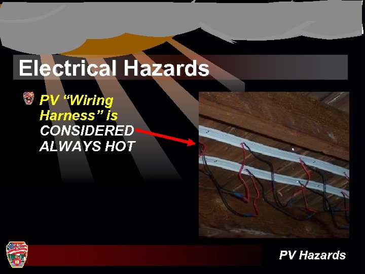 Electrical Hazards PV “Wiring Harness” is CONSIDERED ALWAYS HOT PV Hazards 