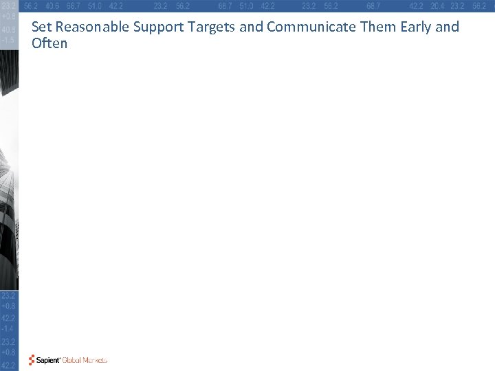 Set Reasonable Support Targets and Communicate Them Early and Often 