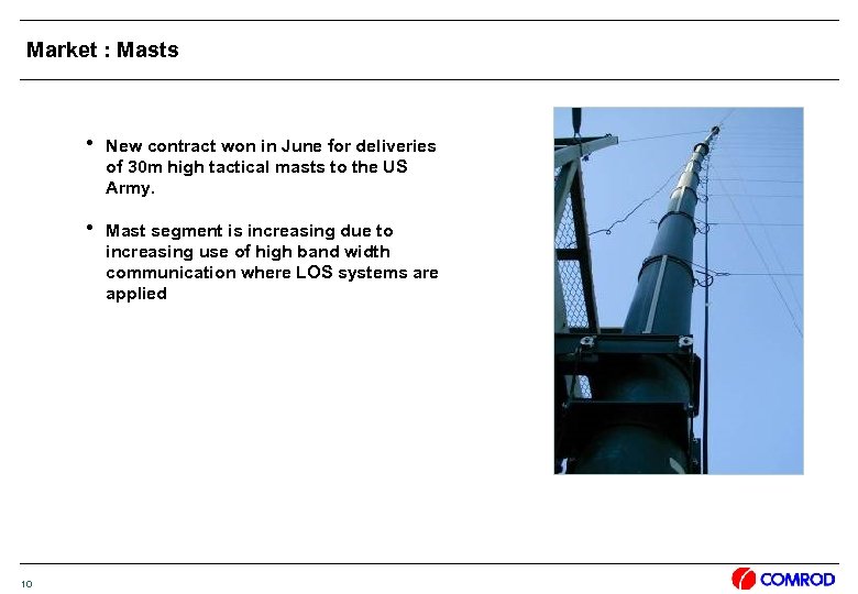 Market : Masts h New contract won in June for deliveries of 30 m