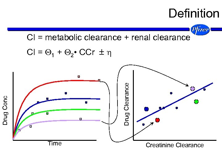 Definition Cl = metabolic clearance + renal clearance Drug Conc Drug Clearance Cl =