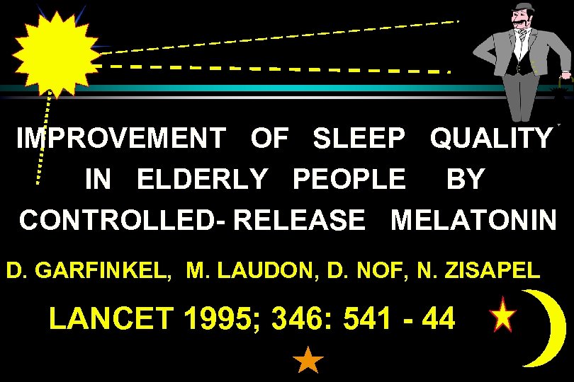 IMPROVEMENT OF SLEEP QUALITY IN ELDERLY PEOPLE BY CONTROLLED- RELEASE MELATONIN D. GARFINKEL, M.