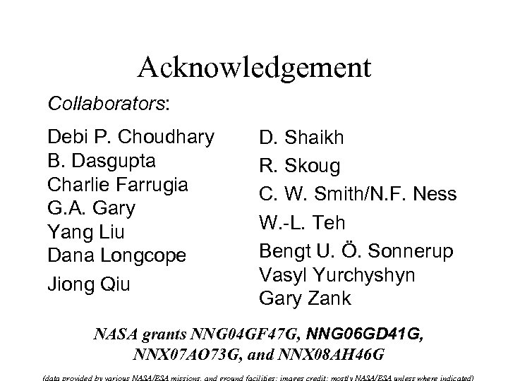 Acknowledgement Collaborators: Debi P. Choudhary B. Dasgupta Charlie Farrugia G. A. Gary Yang Liu