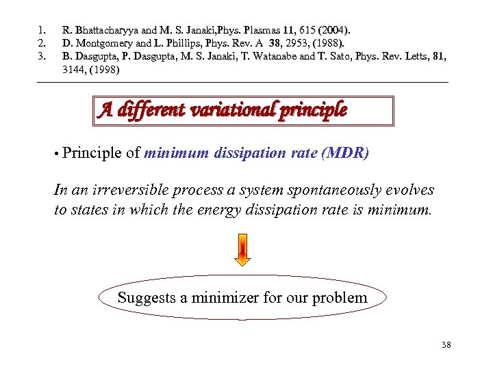 1. 2. 3. R. Bhattacharyya and M. S. Janaki, Phys. Plasmas 11, 615 (2004).