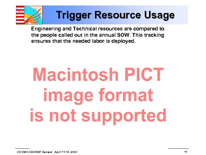 Trigger Resource Usage Engineering and Technical resources are compared to the people called out