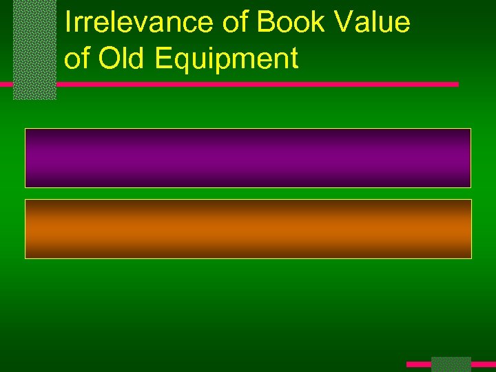 Irrelevance of Book Value of Old Equipment 
