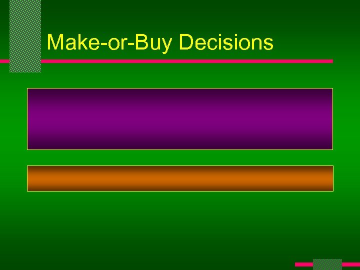 Make-or-Buy Decisions 