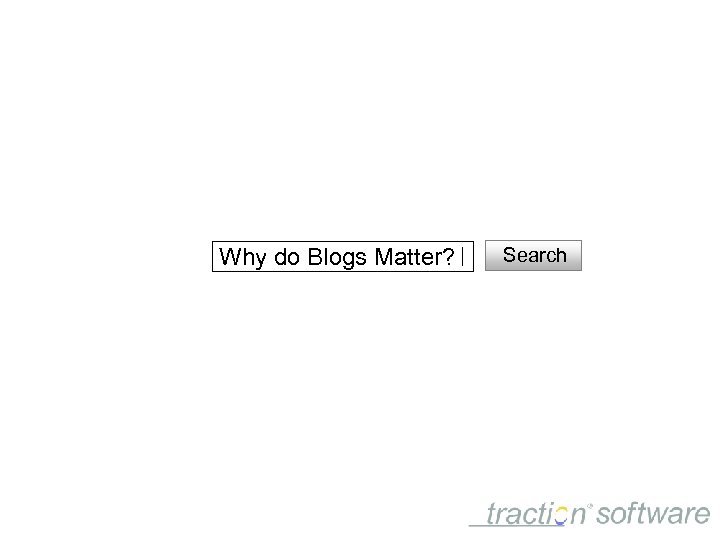 Why do Blogs Matter? Search 