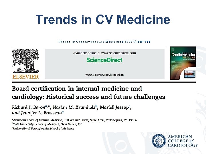 Trends in CV Medicine 