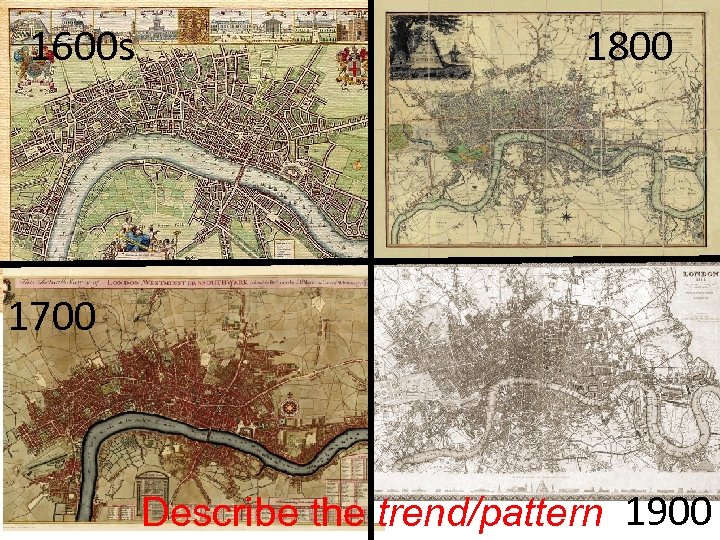 1600 s 1800 1700 Describe the trend/pattern 1900 
