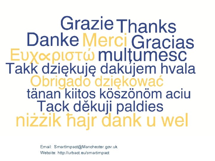 Email: Smart. Impact@Manchester. gov. uk Website: http: //urbact. eu/smartimpact 