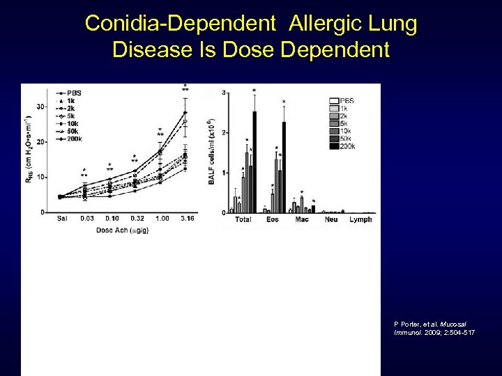 Conidia-Dependent Allergic Lung Disease Is Dose Dependent P Porter, et al. Mucosal Immunol. 2009;