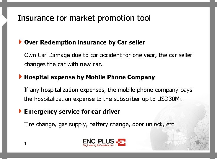 ONSCREEN 4 Insurance for market promotion tool 4 Over Redemption insurance by Car seller
