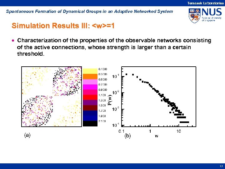 Temasek Laboratories Spontaneous Formation of Dynamical Groups in an Adaptive Networked System Simulation Results