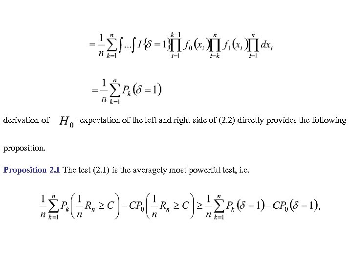 derivation of -expectation of the left and right side of (2. 2) directly provides