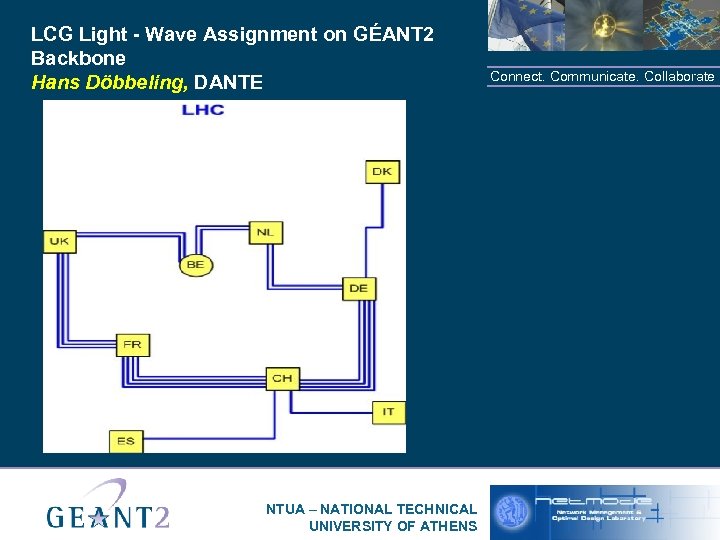 LCG Light - Wave Assignment on GÉANT 2 Backbone Hans Döbbeling, DANTE NTUA –