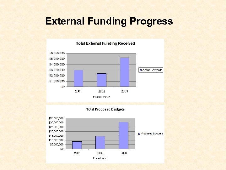 External Funding Progress 