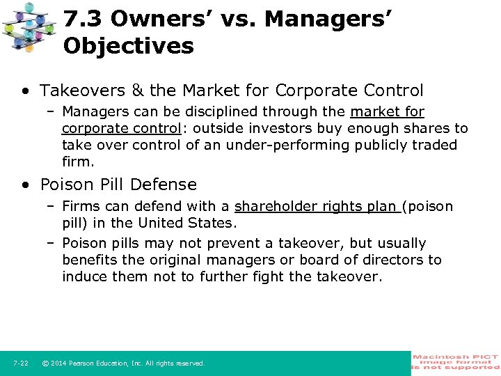 7. 3 Owners’ vs. Managers’ Objectives • Takeovers & the Market for Corporate Control