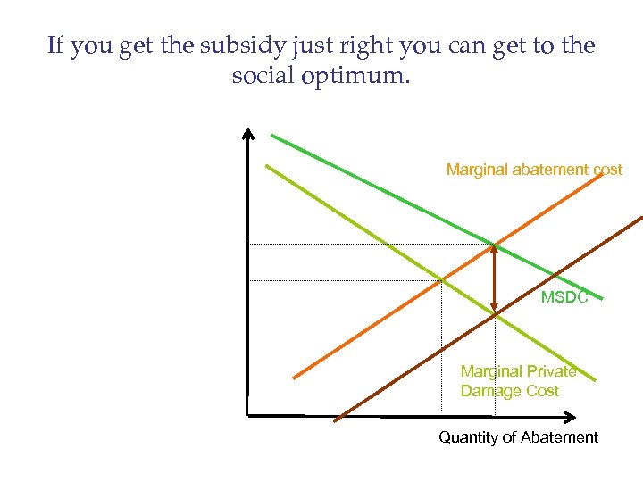 If you get the subsidy just right you can get to the social optimum.