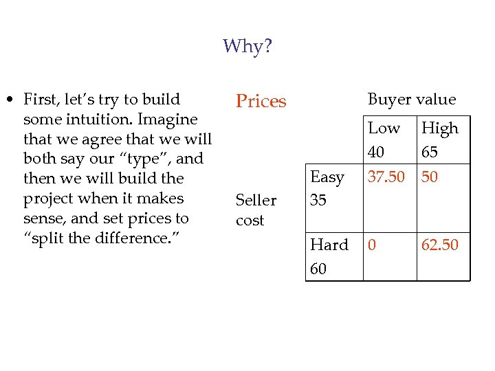 Why? • First, let’s try to build some intuition. Imagine that we agree that