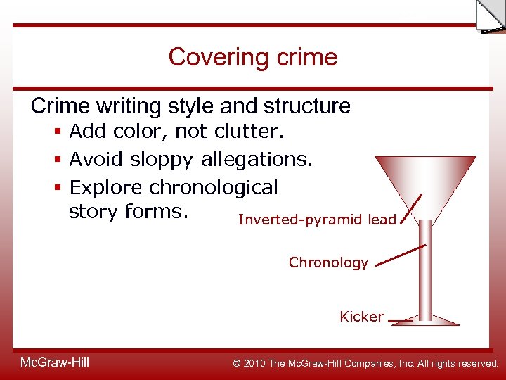 Slide Covering crime Crime writing style and structure § Add color, not clutter. §