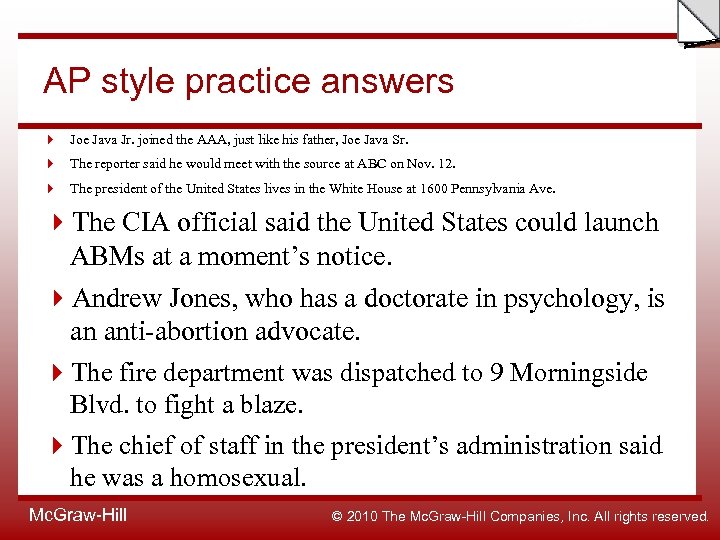 Slide AP style practice answers Joe Java Jr. joined the AAA, just like his