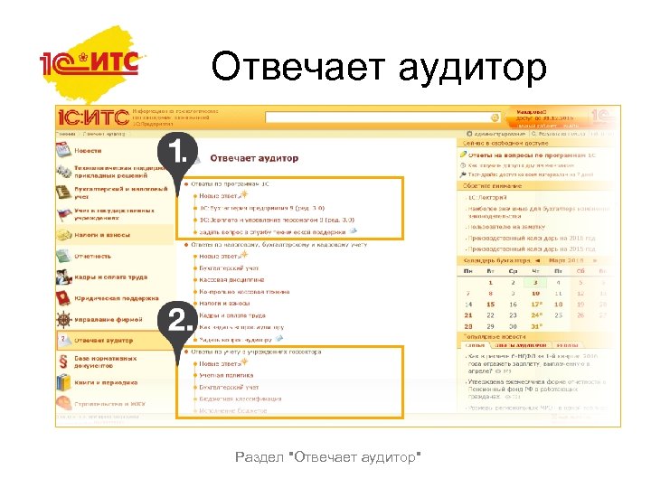 Отвечает аудитор Раздел 