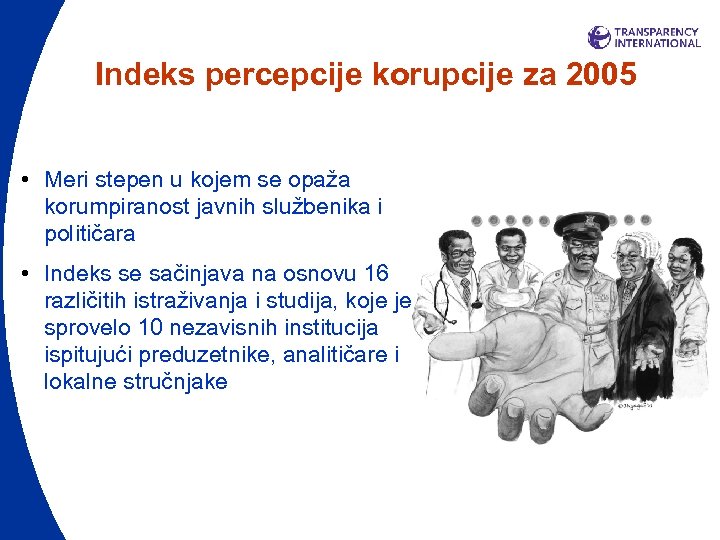 Indeks percepcije korupcije za 2005 • Meri stepen u kojem se opaža korumpiranost javnih