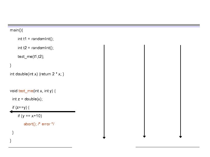 main(){ int t 1 = random. Int(); int t 2 = random. Int(); test_me(t