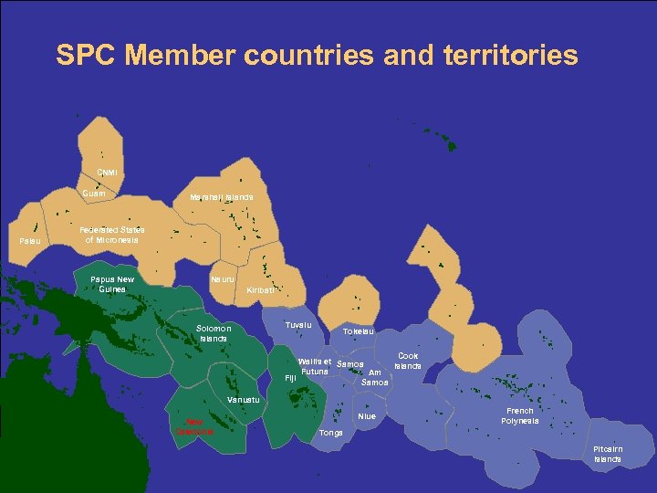 SPC Member countries and territories CNMI Guam Palau Marshall Islands Federated States of Micronesia
