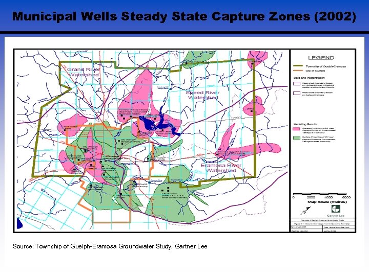 Municipal Wells Steady State Capture Zones (2002) Source: Township of Guelph-Eramosa Groundwater Study, Gartner