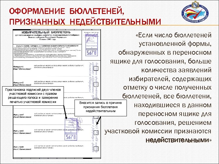 Протокол уик действителен если он подписан. Недействительный бюллетень. Запись о причине признания бюллетеня недействительным. Недействительные избирательные бюллетени. Пример недействительного бюллетеня.