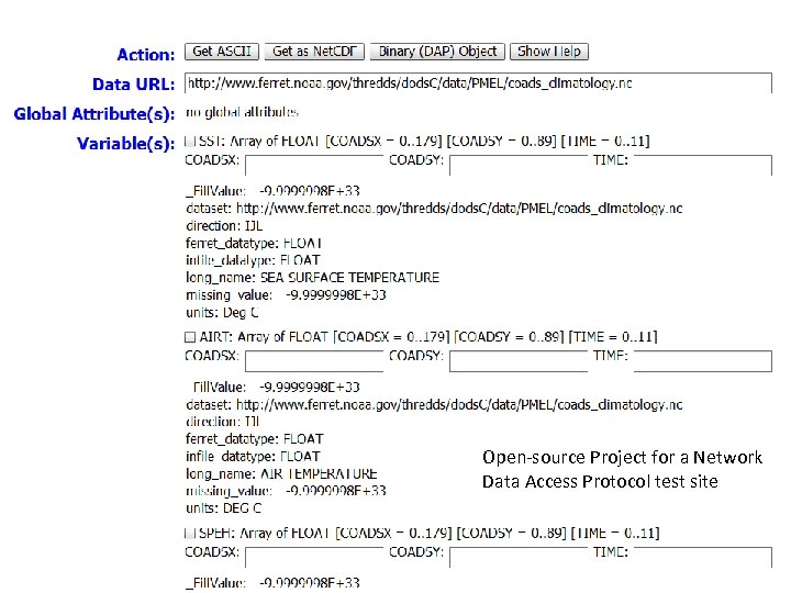 Open-source Project for a Network Data Access Protocol test site 