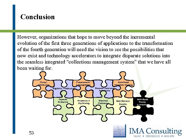 Conclusion However, organizations that hope to move beyond the incremental evolution of the first
