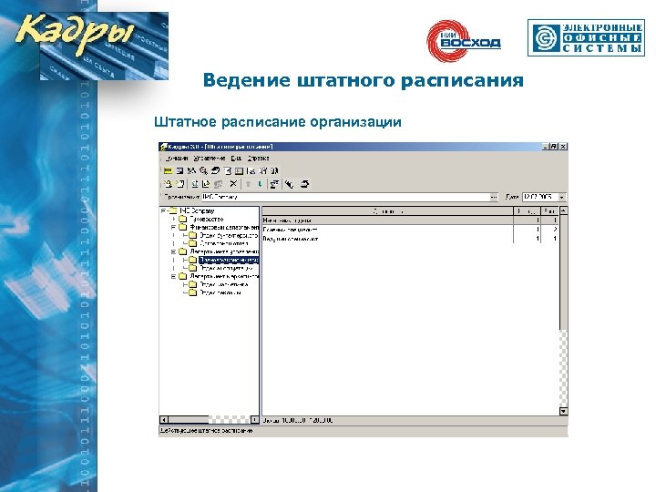 Ведение штатного расписания Штатное расписание организации 