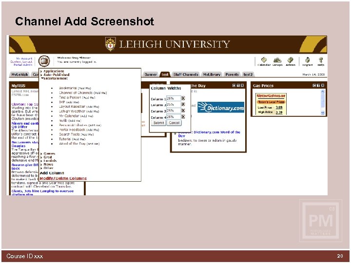 Channel Add Screenshot Course ID xxx 20 