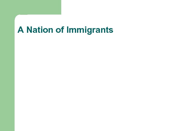 A Nation of Immigrants 