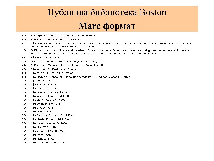 Публична библиотека Boston Мarc формат 